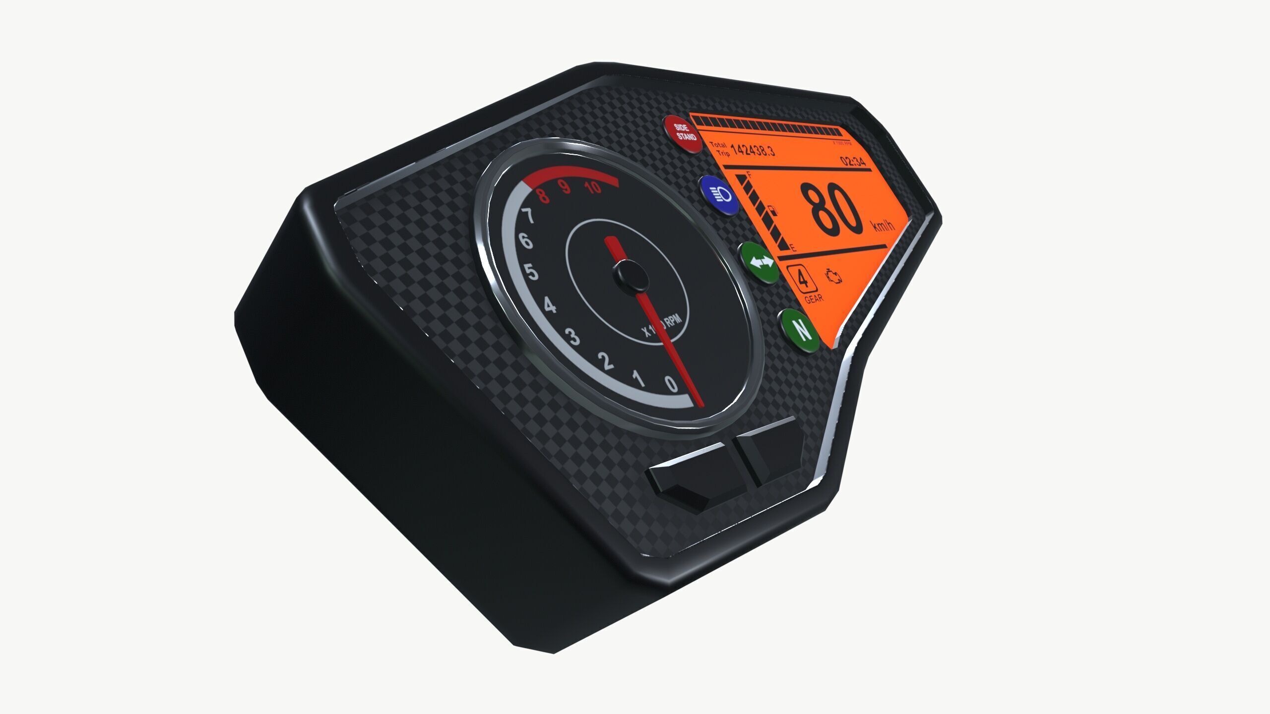 Meter console Low-poly 3D model_5