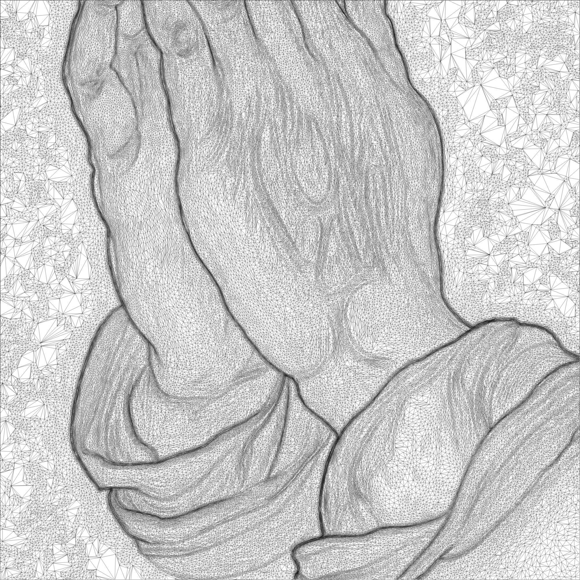 Praying Hands Relief Religious Plaque - Detailed Decor 3D print model_5