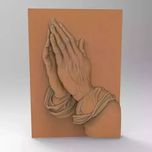 Praying Hands Relief Religious Plaque - Detailed Decor
