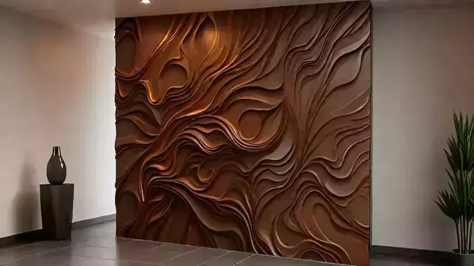 modern panel wall decor set relief stl mural CNC 188 3D model | CGTrader
