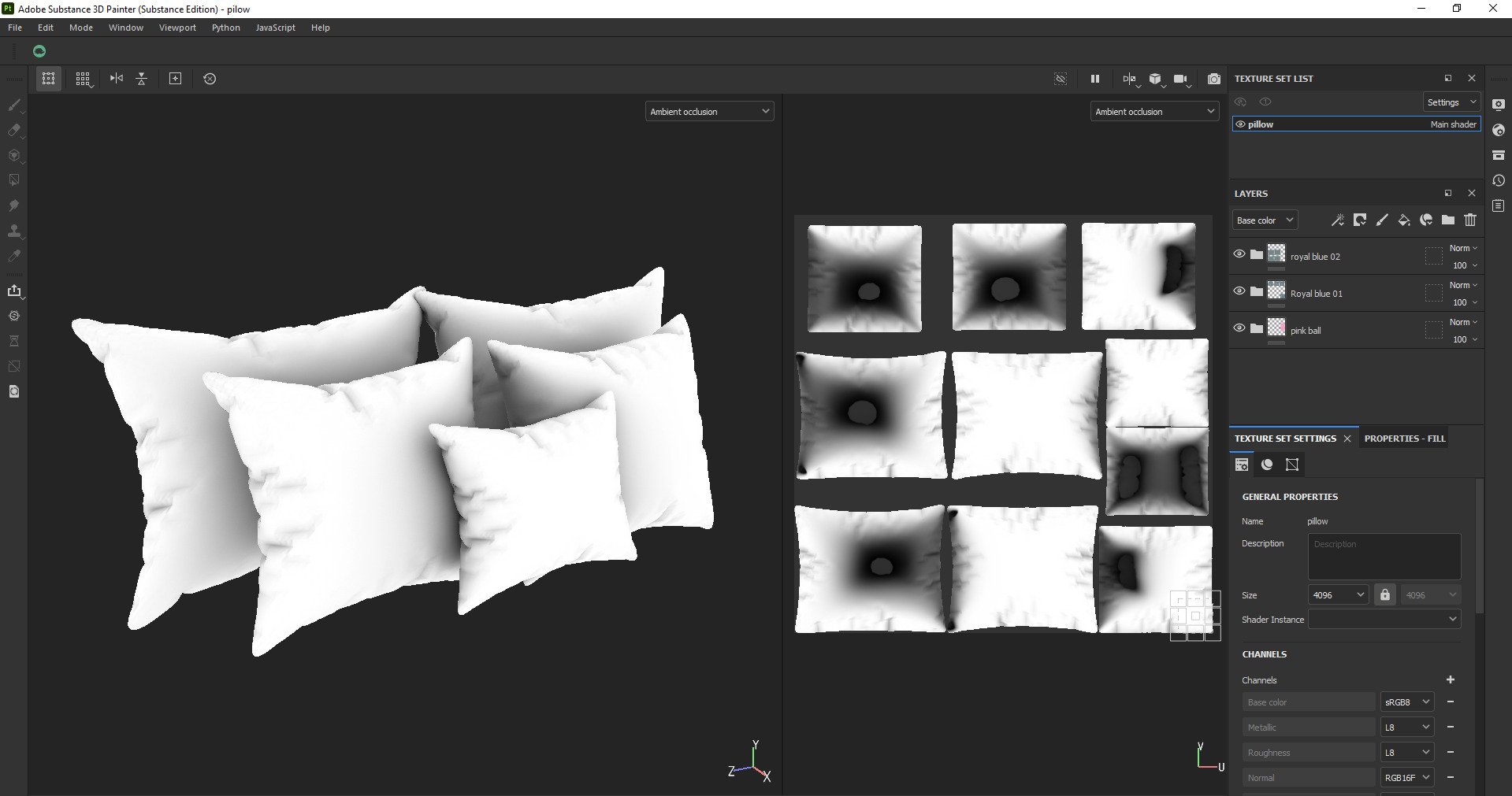 Modern Decorative Pillow Cushion Low-poly 3D model_22