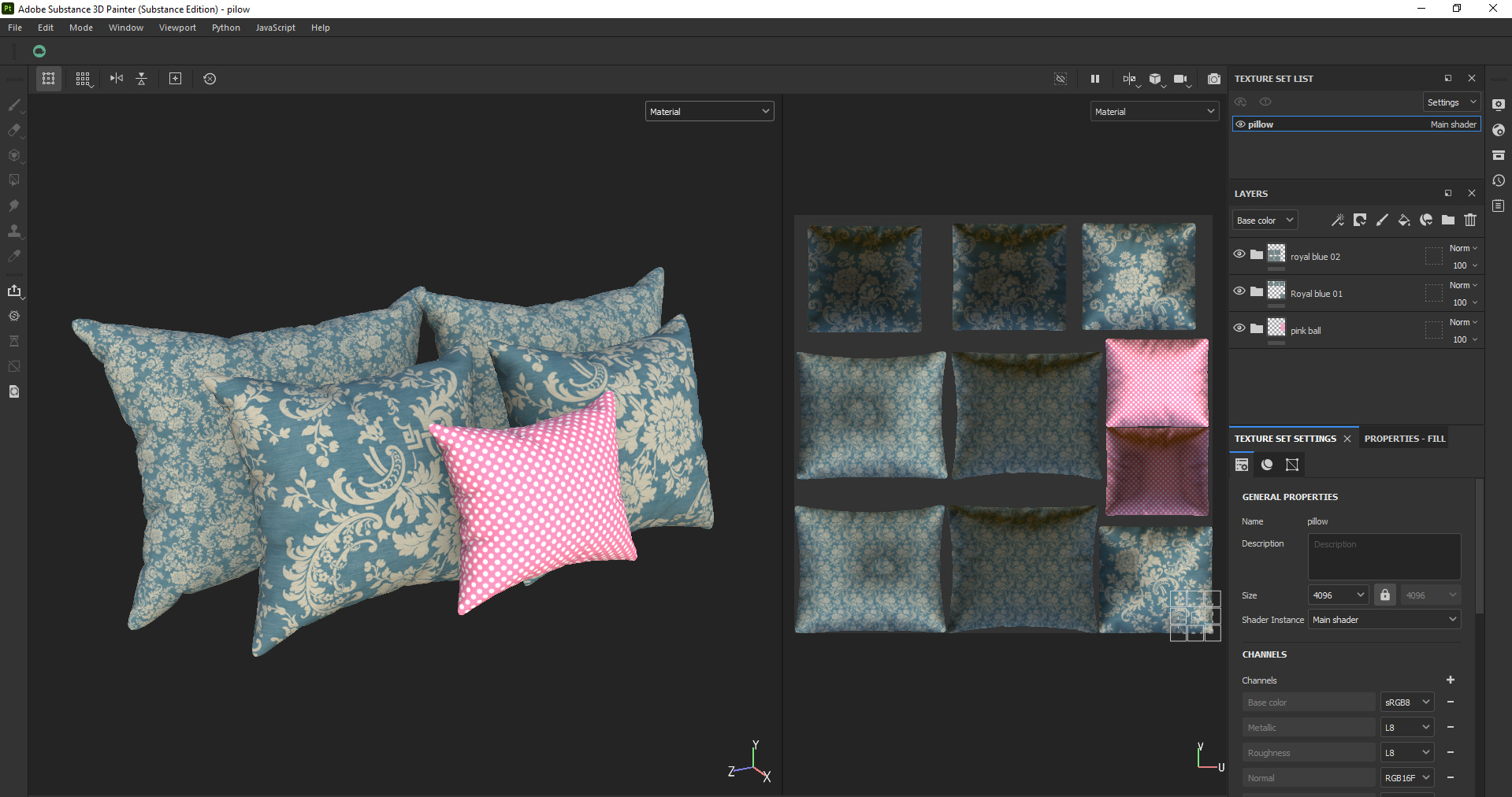 Modern Decorative Pillow Cushion Low-poly 3D model_25