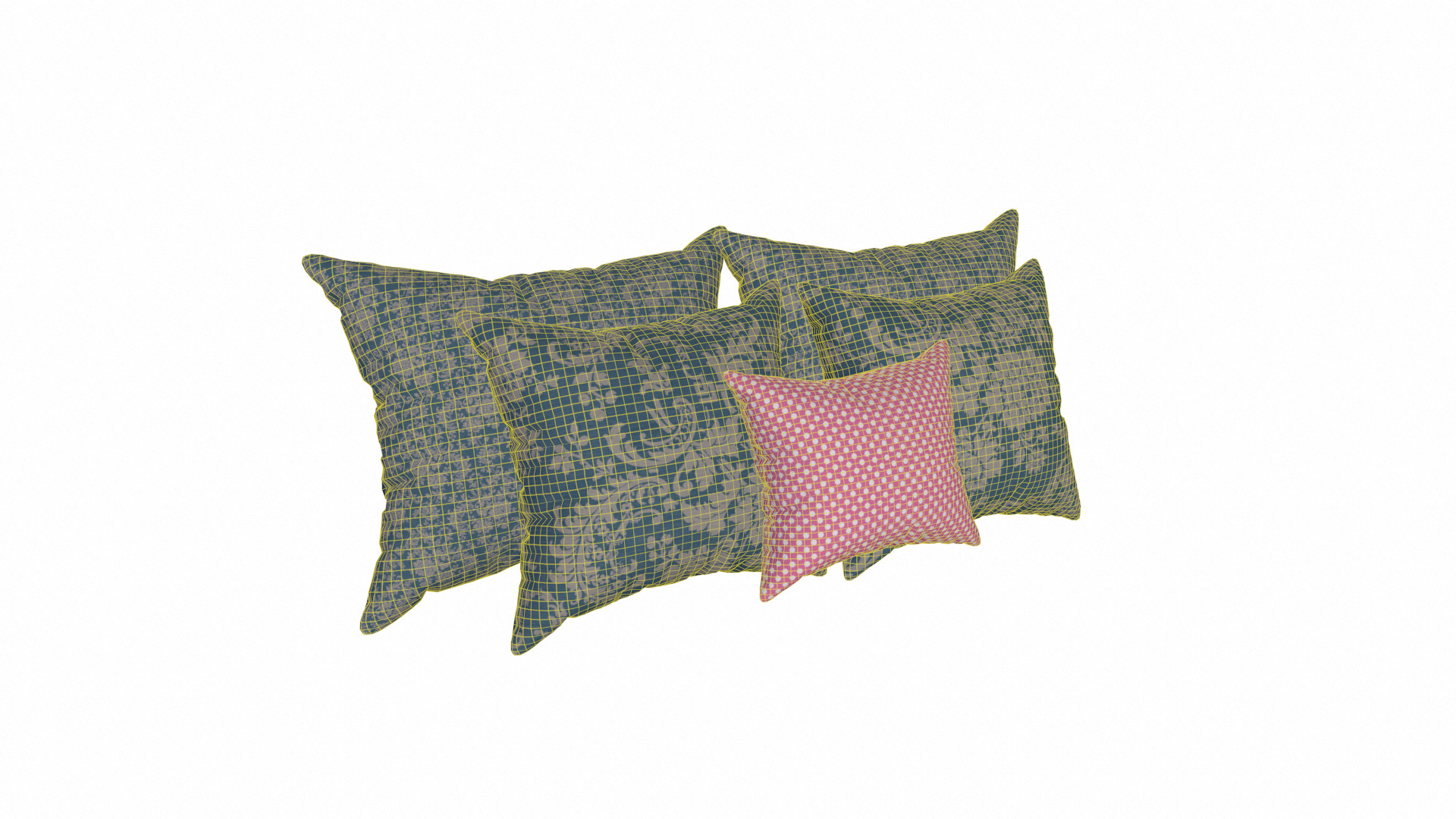 Modern Decorative Pillow Cushion Low-poly 3D model_7