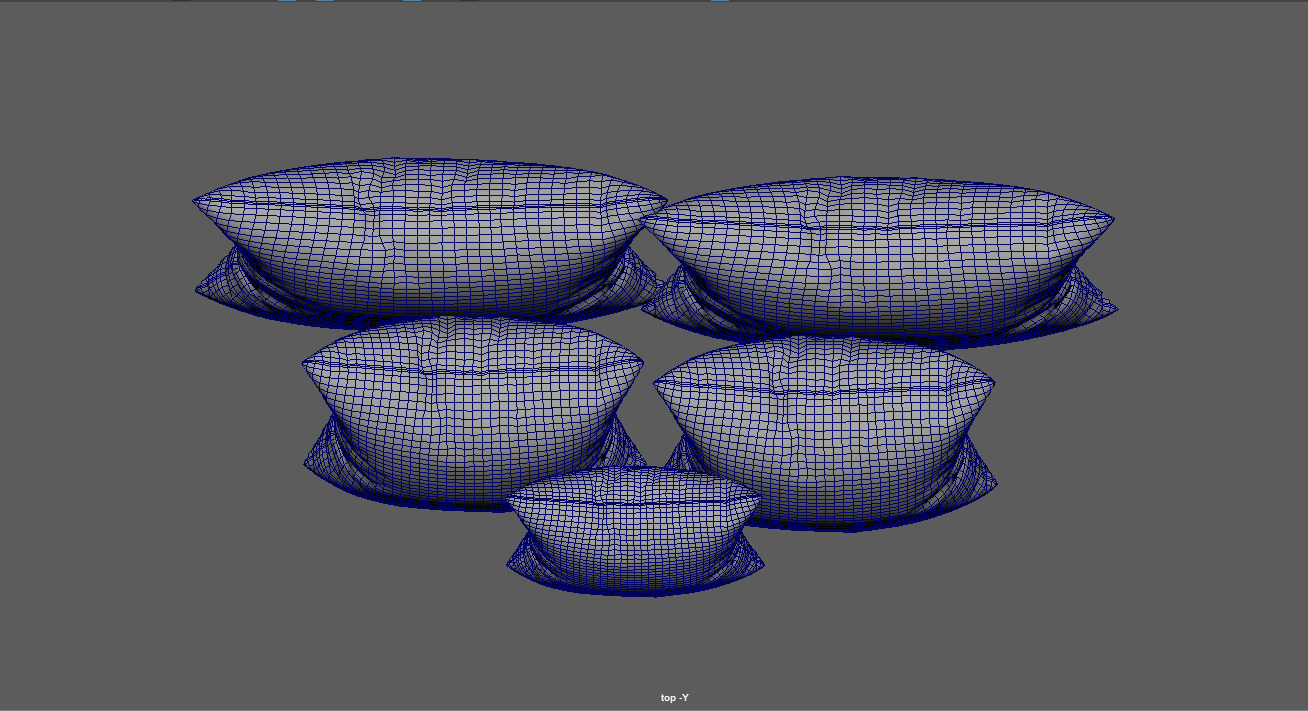 Modern Decorative Pillow Cushion Low-poly 3D model_13