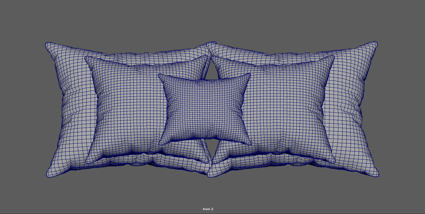 Modern Decorative Pillow Cushion Low-poly 3D model_10