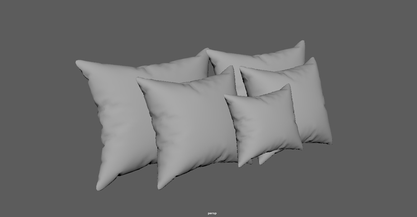 Modern Decorative Pillow Cushion Low-poly 3D model_8