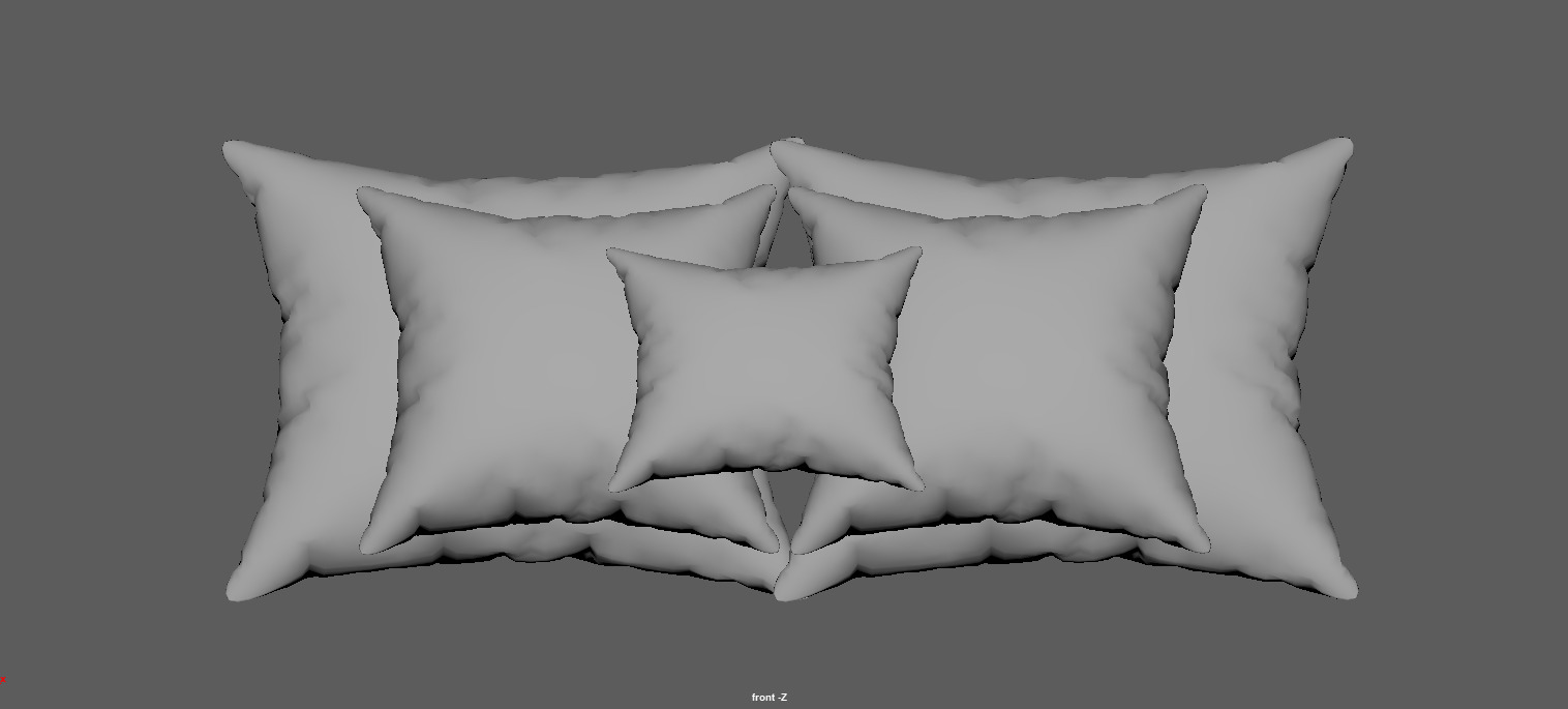 Modern Decorative Pillow Cushion Low-poly 3D model_11