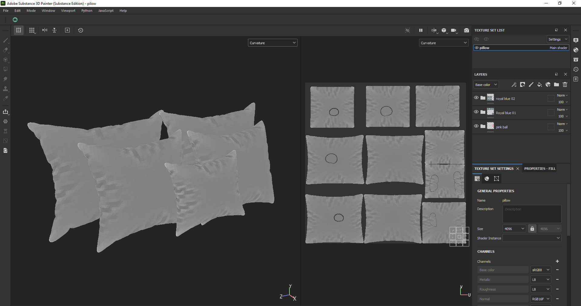 Modern Decorative Pillow Cushion Low-poly 3D model_18