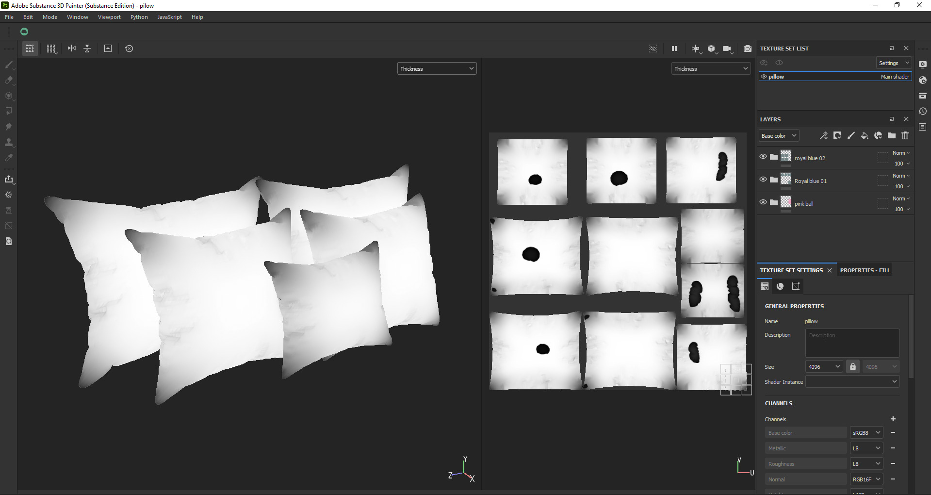 Modern Decorative Pillow Cushion Low-poly 3D model_20