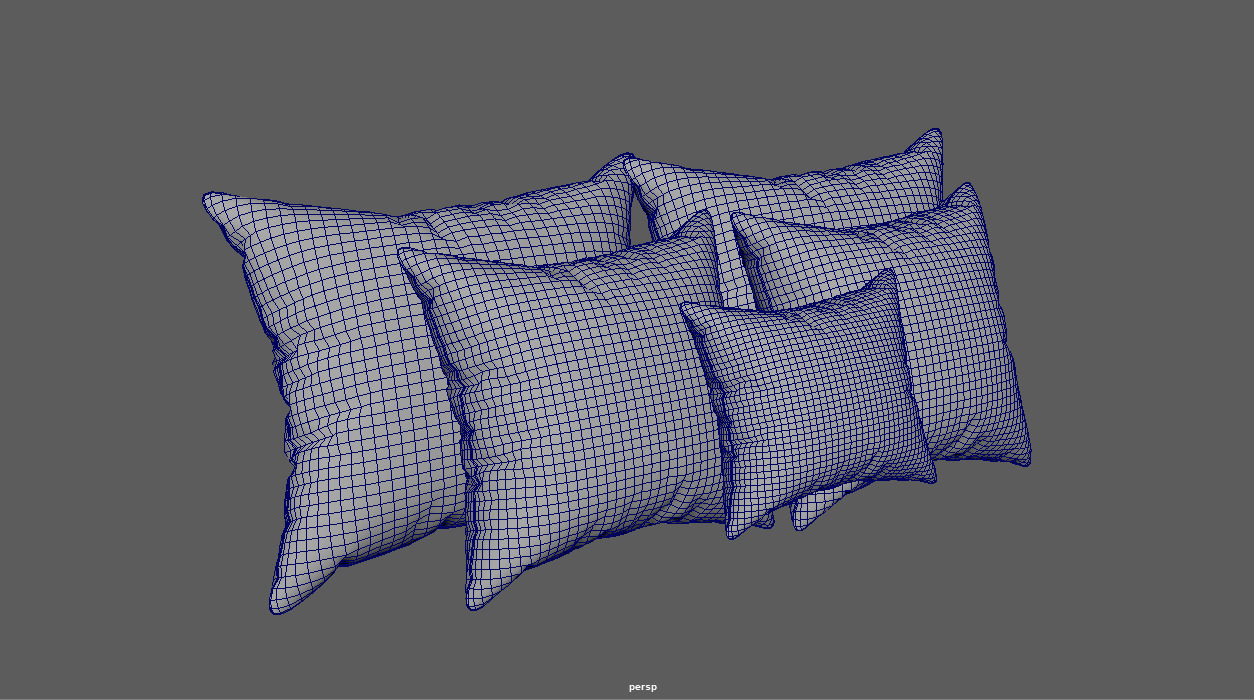 Modern Decorative Pillow Cushion Low-poly 3D model_9