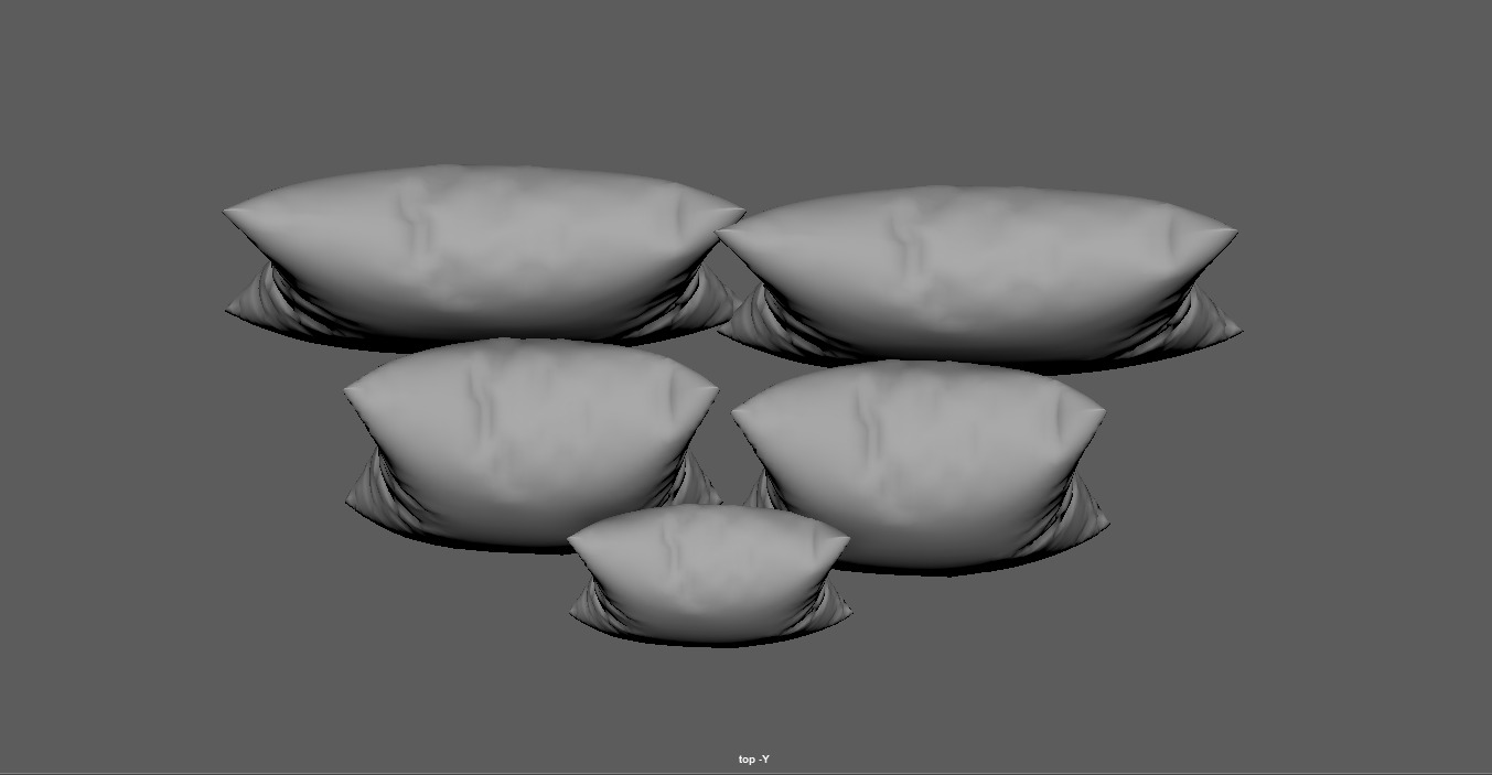 Modern Decorative Pillow Cushion Low-poly 3D model_12