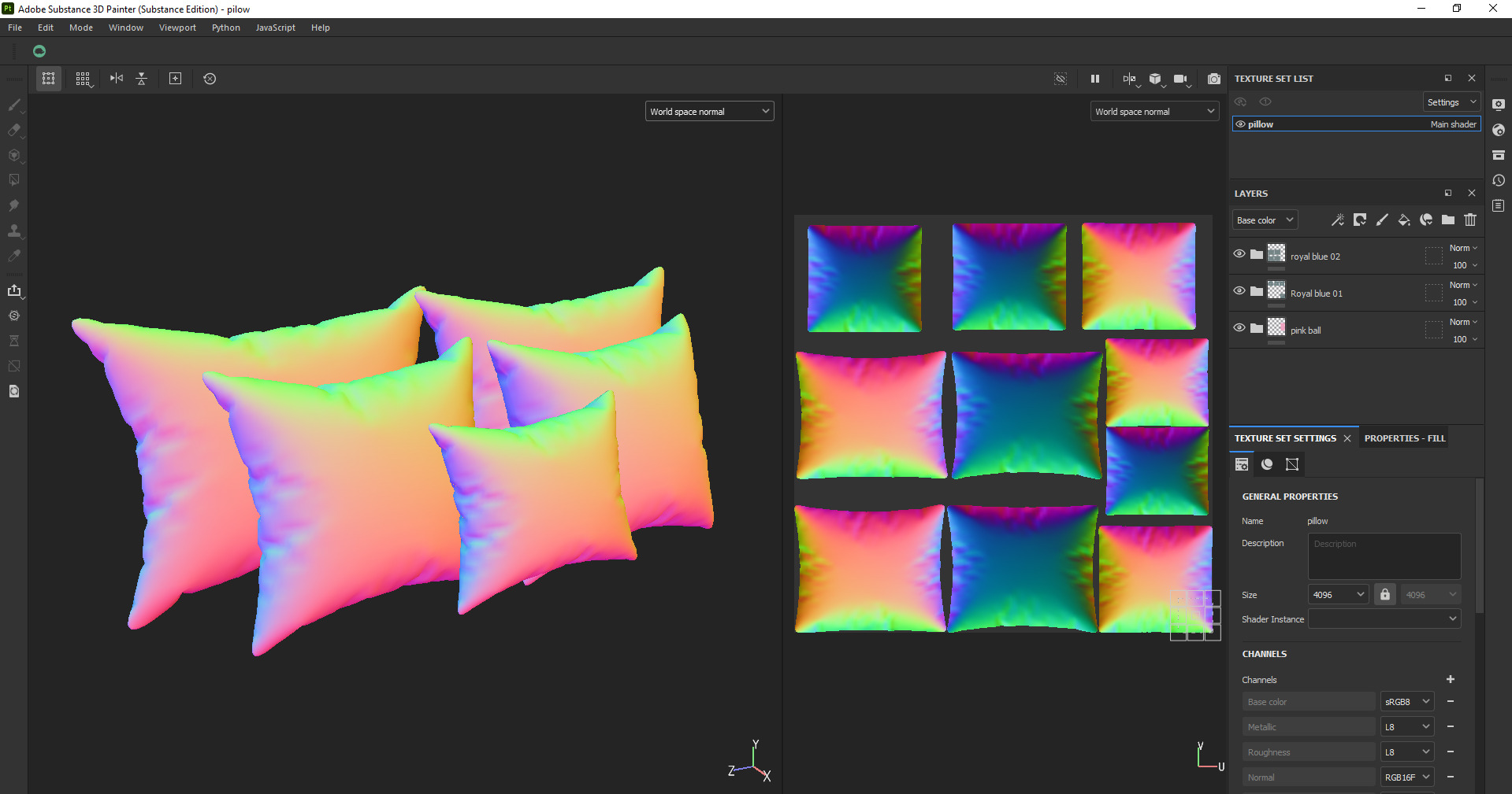 Modern Decorative Pillow Cushion Low-poly 3D model_24