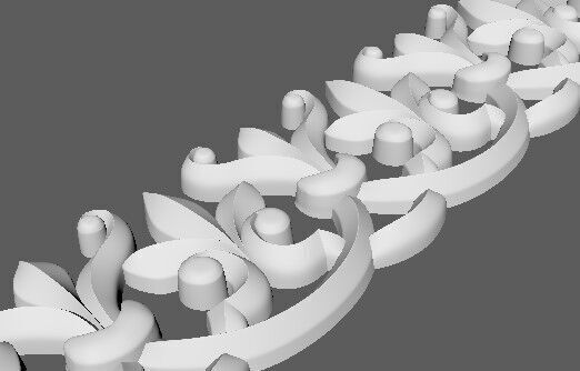 Central decor ornament for furniture 3D model_3