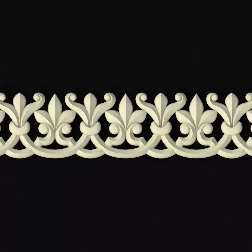 Central decor ornament for furniture 3D model_0