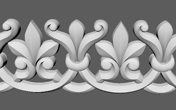 Central decor ornament for furniture 3D model_4