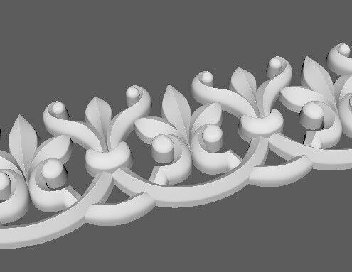 Central decor ornament for furniture 3D model_2