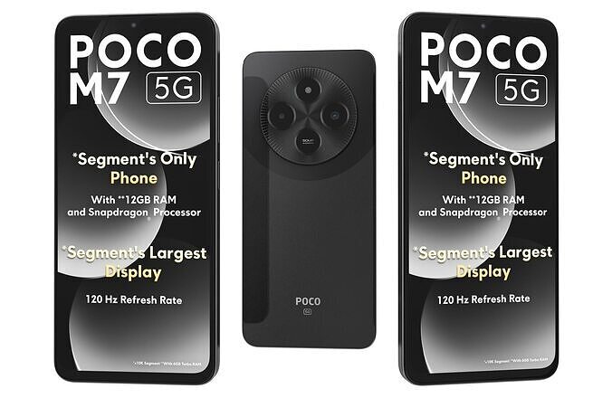 Xiaomi Poco M7 Satin Black 3D model