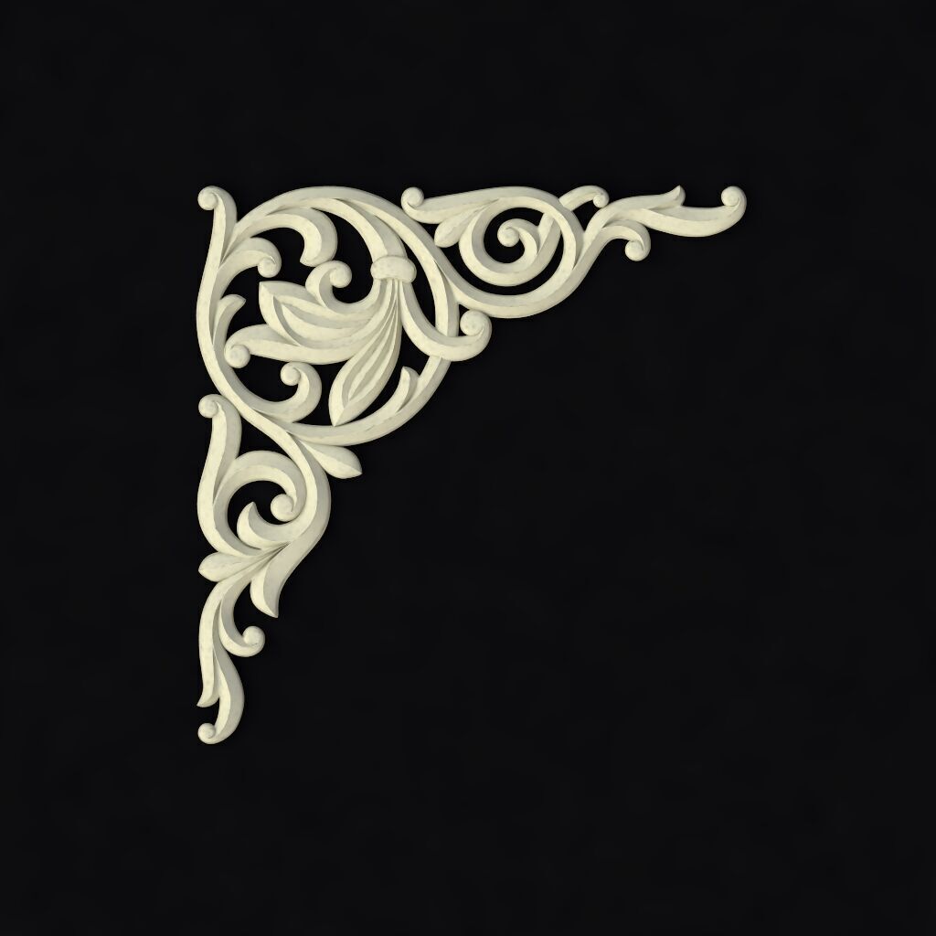 Central decor ornament for furniture 3D model_1