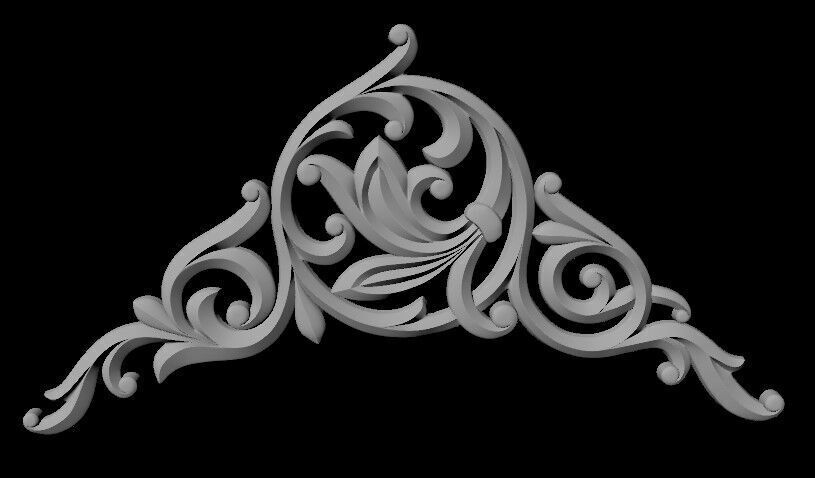 Central decor ornament for furniture 3D model_4