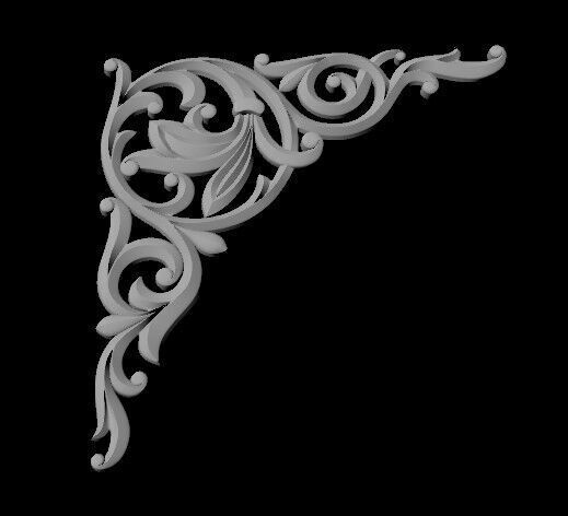 Central decor ornament for furniture 3D model_2