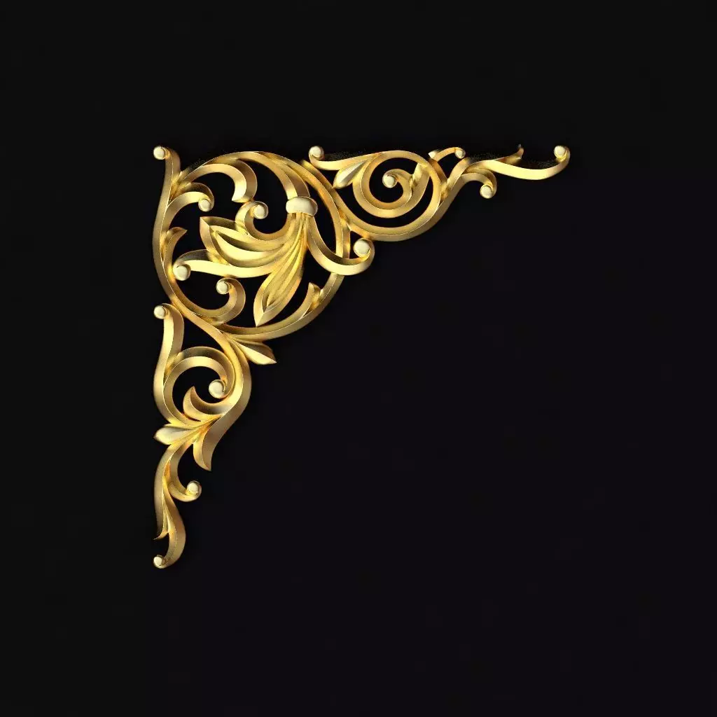 Central decor ornament for furniture 3D model_0