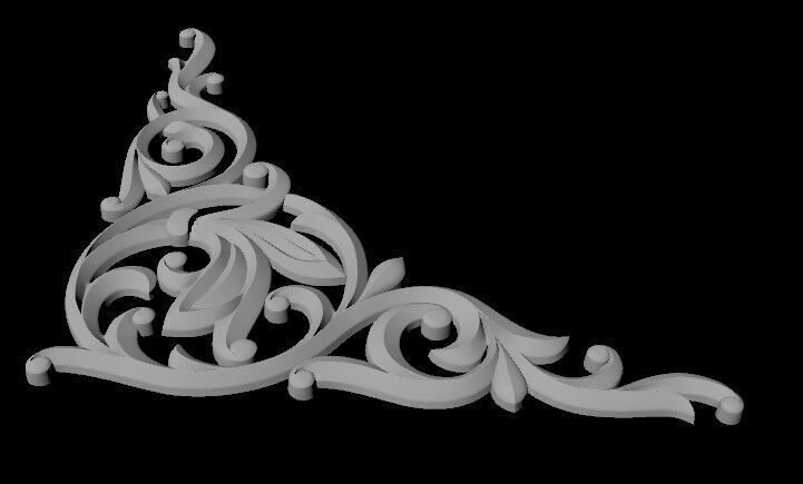 Central decor ornament for furniture 3D model_3