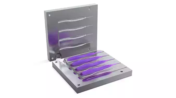Mold for Soft lure - Leech 100mm 3D print model