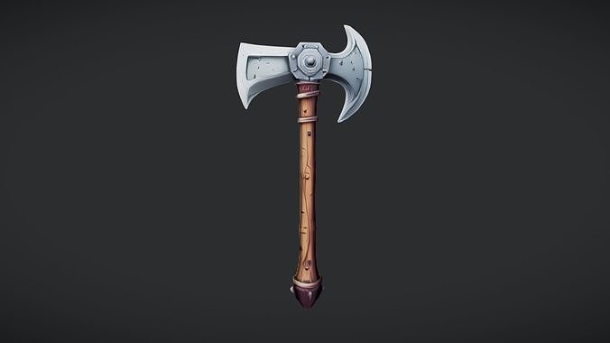 medieval double-headed axe 3D model
