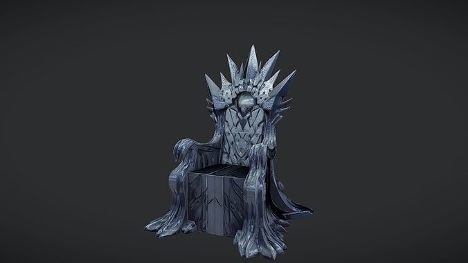Intricately designed fantasy throne 3D model