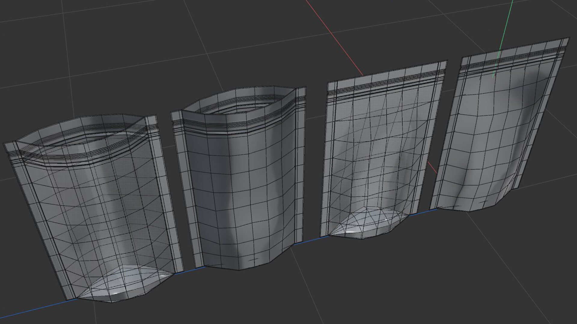 Zipper Storage Bag Stand Up Pouch Food Package 3D model_10