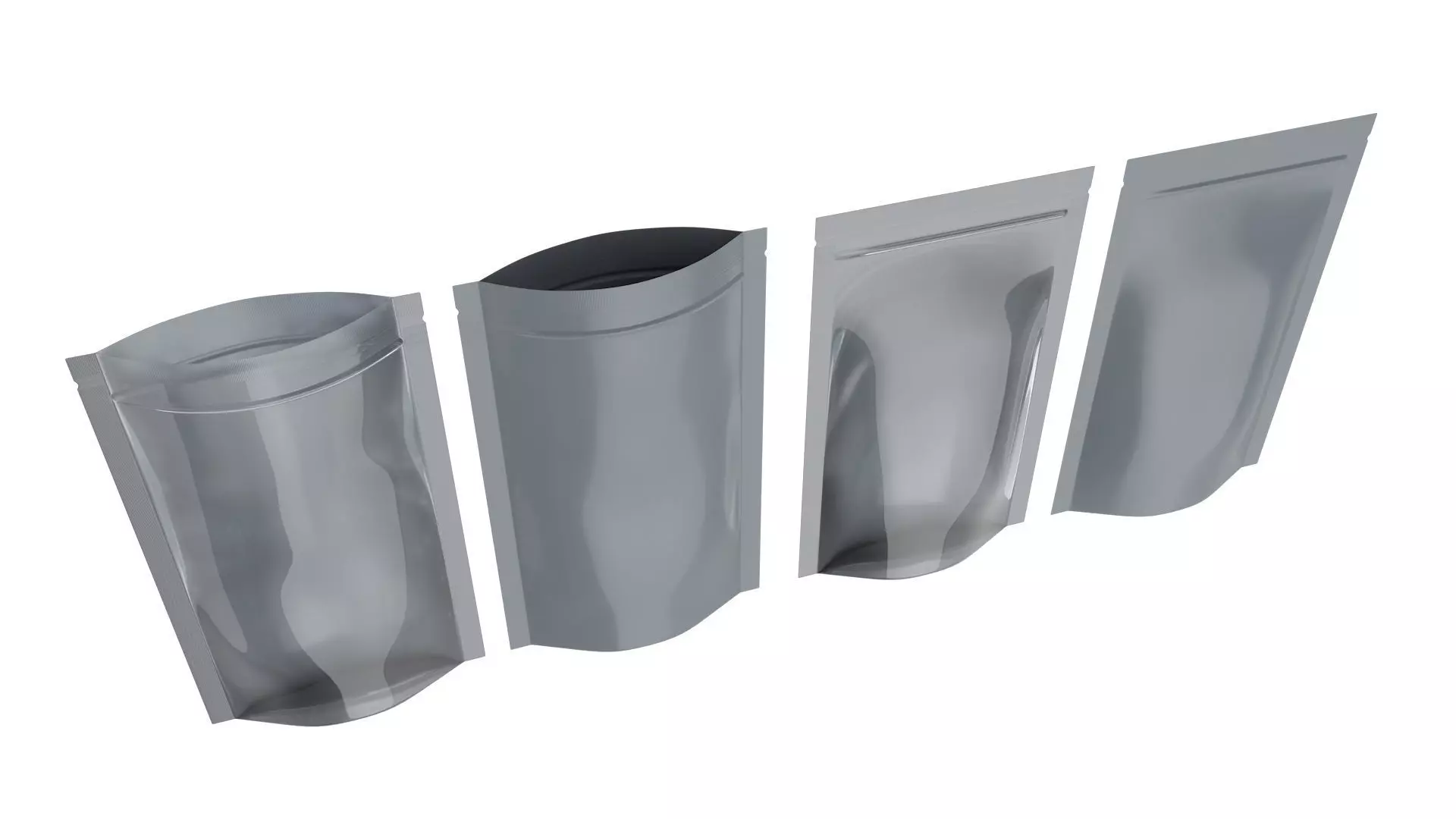 Zipper Storage Bag Stand Up Pouch Food Package 3D model_0