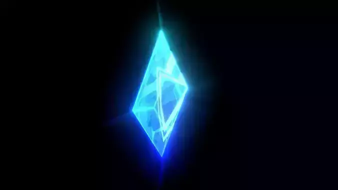 Diamond shaped colored actual look gem blue color 3D model