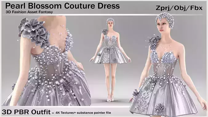 Pearl Blossom Couture Dress