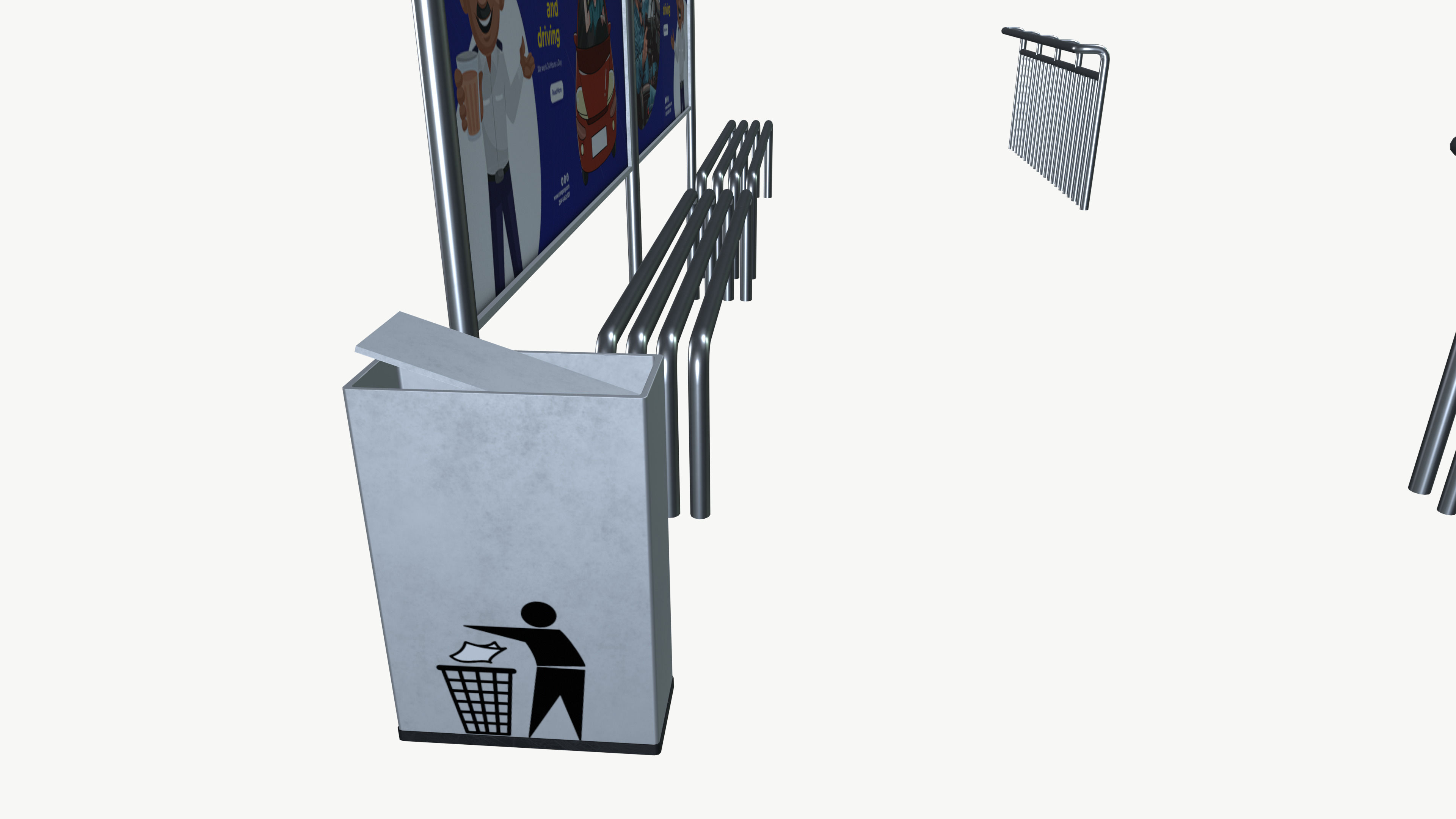 Bus Stop 3D model_5