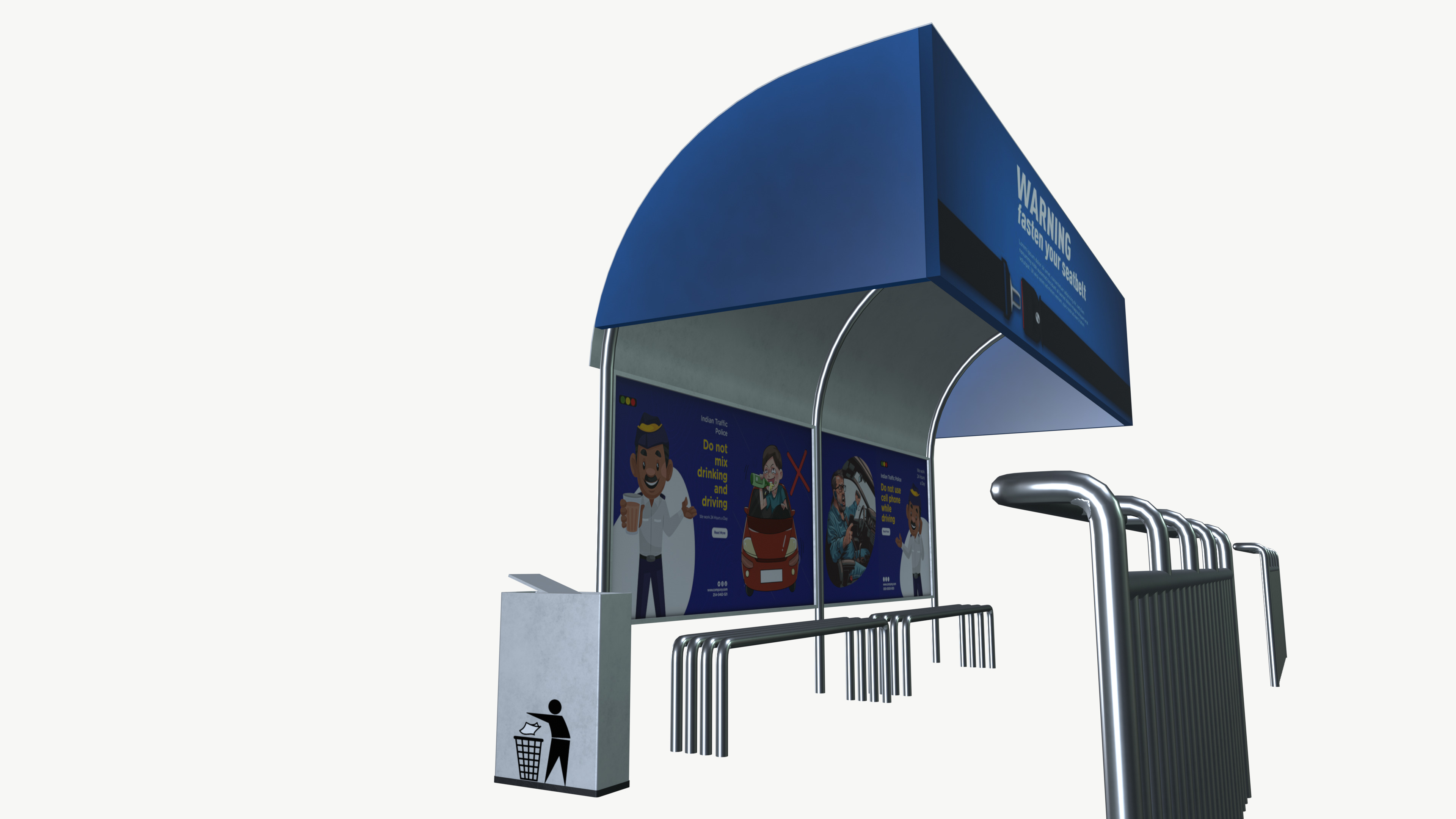 Bus Stop 3D model_6