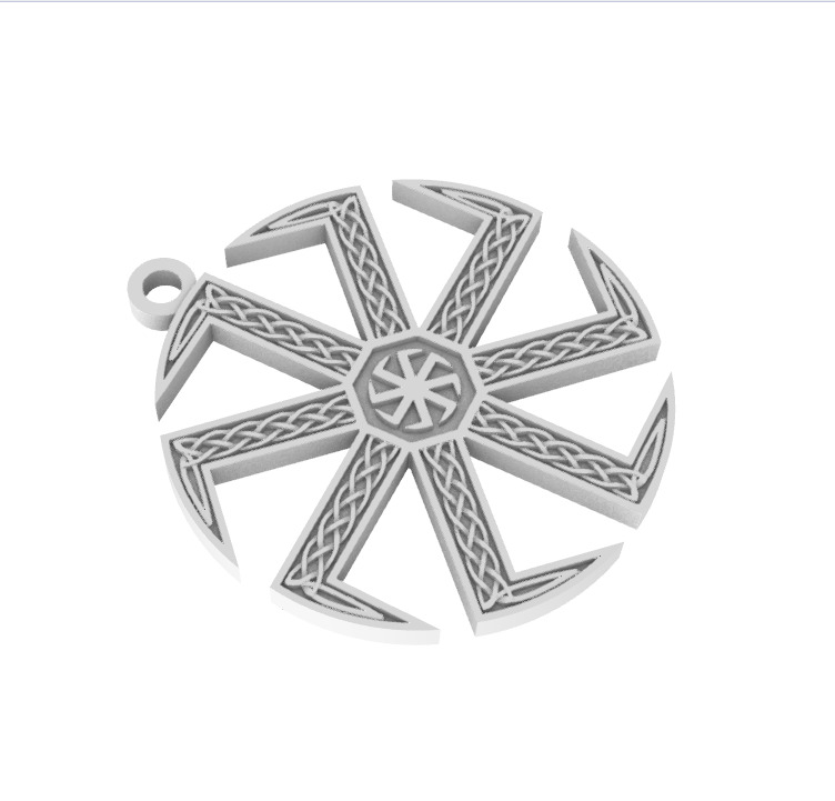 Kolovrat Slavic Pendant 3D print model_3