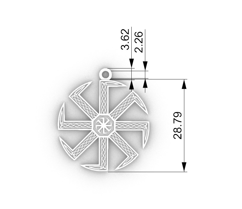 Kolovrat Slavic Pendant 3D print model_4