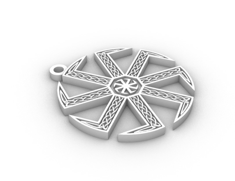 Kolovrat Slavic Pendant 3D print model_2