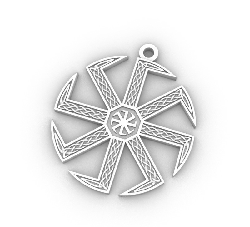 Kolovrat Slavic Pendant 3D print model_1