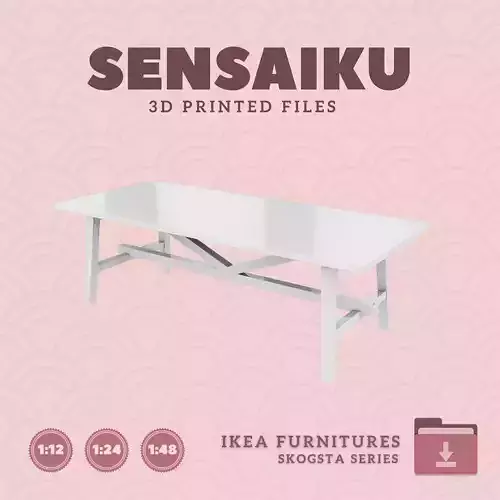 SKOGSTA Dining Table 92 In for Mini Dollhouse - IKEA - 3D Print 3D print model