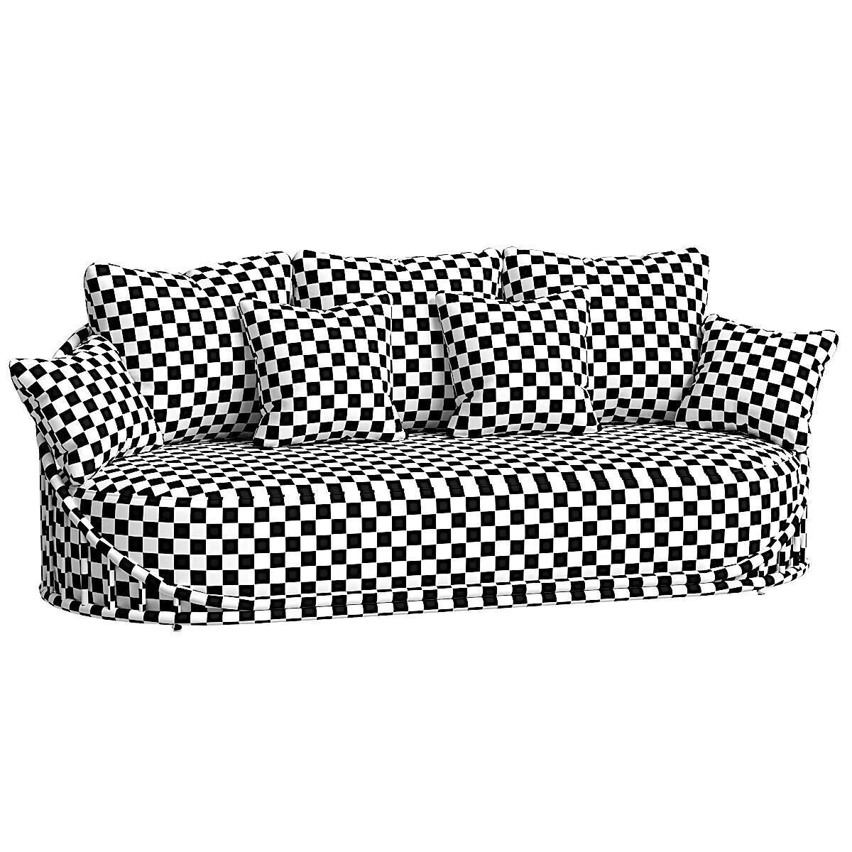 Cask 3 Seater Sofa Low-poly 3D model_5