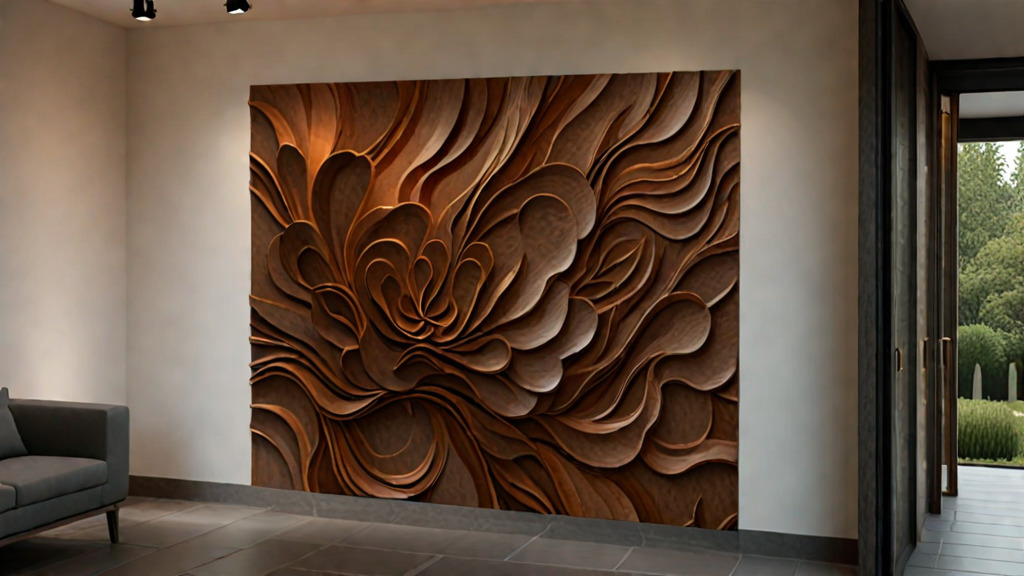 modern panel wall decor set relief stl mural CNC 189 3D model_1