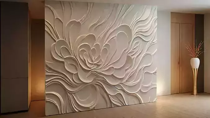 modern panel wall decor set relief stl mural CNC 189