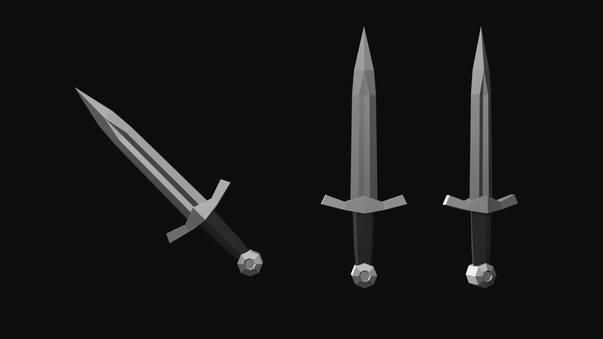 03 Knights Dagger Free low-poly 3D model