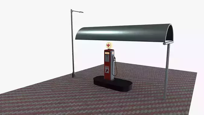 Gasoline station 3D model