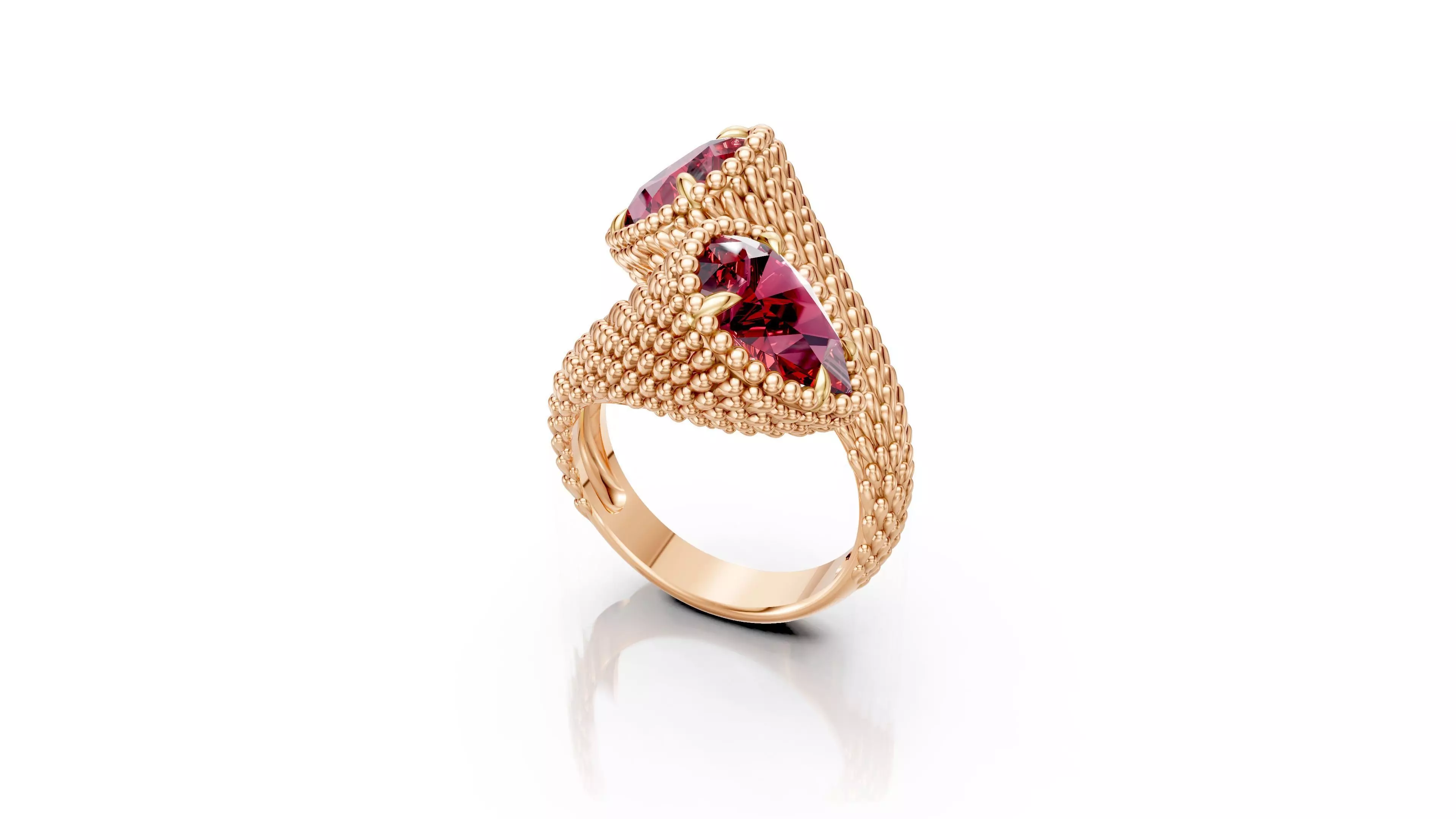serpent boheme two stone ring 3D print model