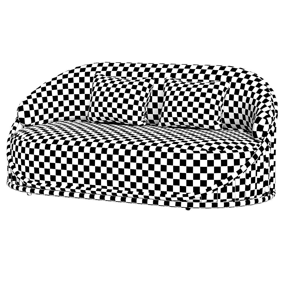 Cask 2 Seater Rattan Sofa Low-poly 3D model_4