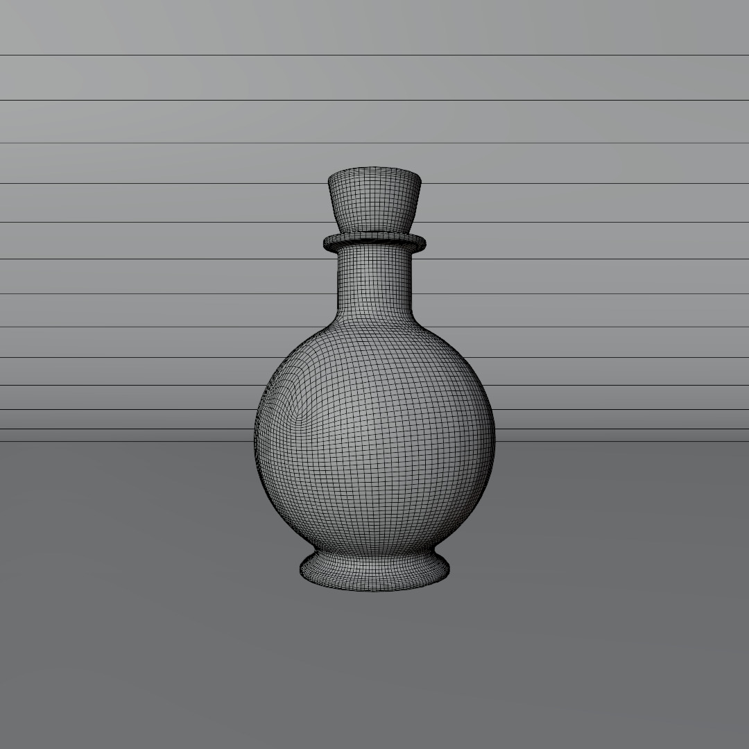 Free Stylized Blue Potion Bottle  Fantasy Alchemy  Free low-poly 3D model_4