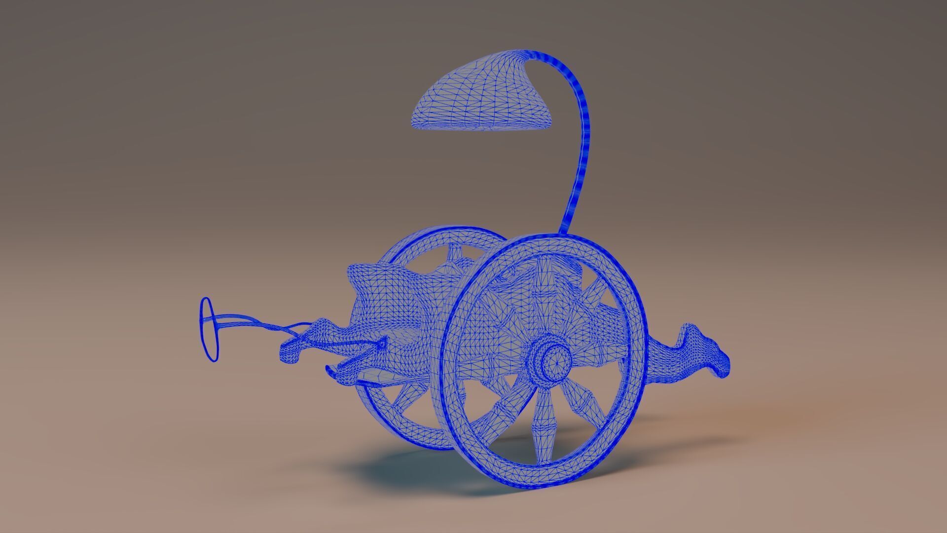 Ancient Indian Chariot Game Ready Prop PBR Low Poly 20K Tris Low-poly 3D model_3