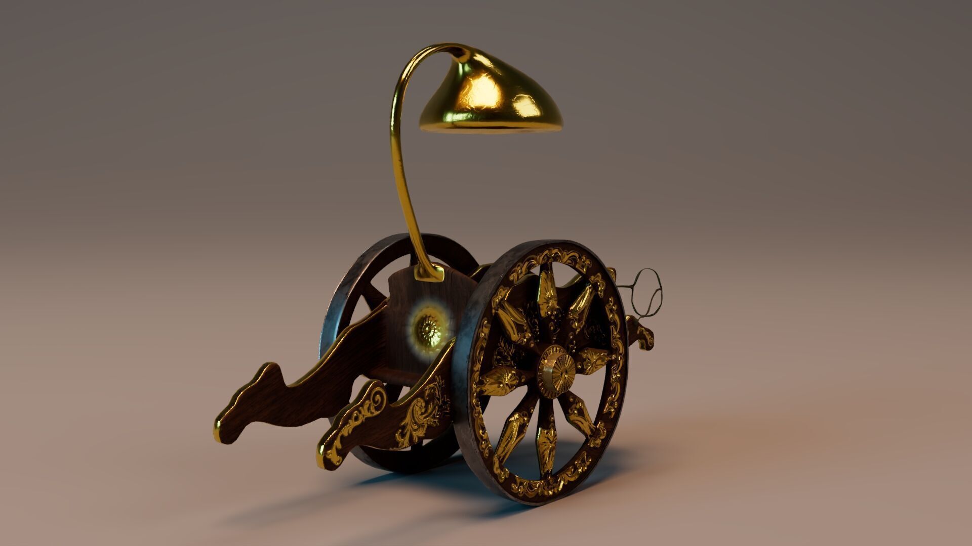 Ancient Indian Chariot Game Ready Prop PBR Low Poly 20K Tris Low-poly 3D model_2